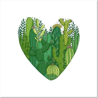 Cacti Heart Posters and Art